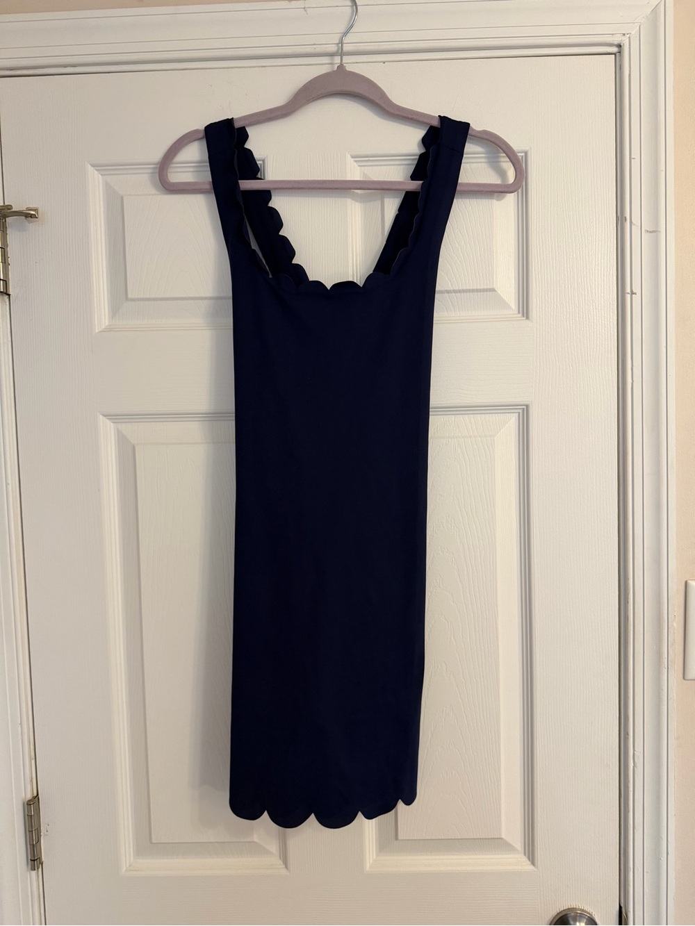 J. Crew Navy Scalloped Mini Dress